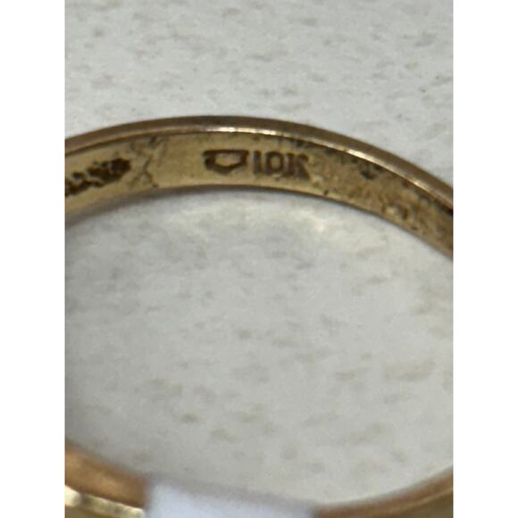 10K Solid Yellow Gold Diamond Ring Band Size 5.5 #63620 - Picture 8 of 8